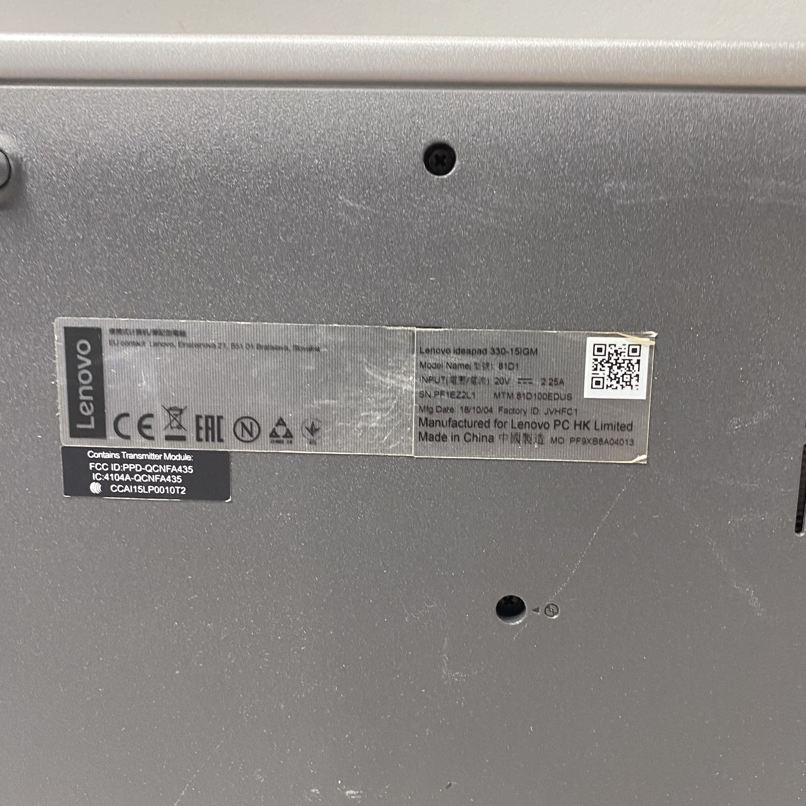 Lenovo IdeaPad 330-15IGM 15.6″ Laptop Intel Pentium Silver Powers On No Display