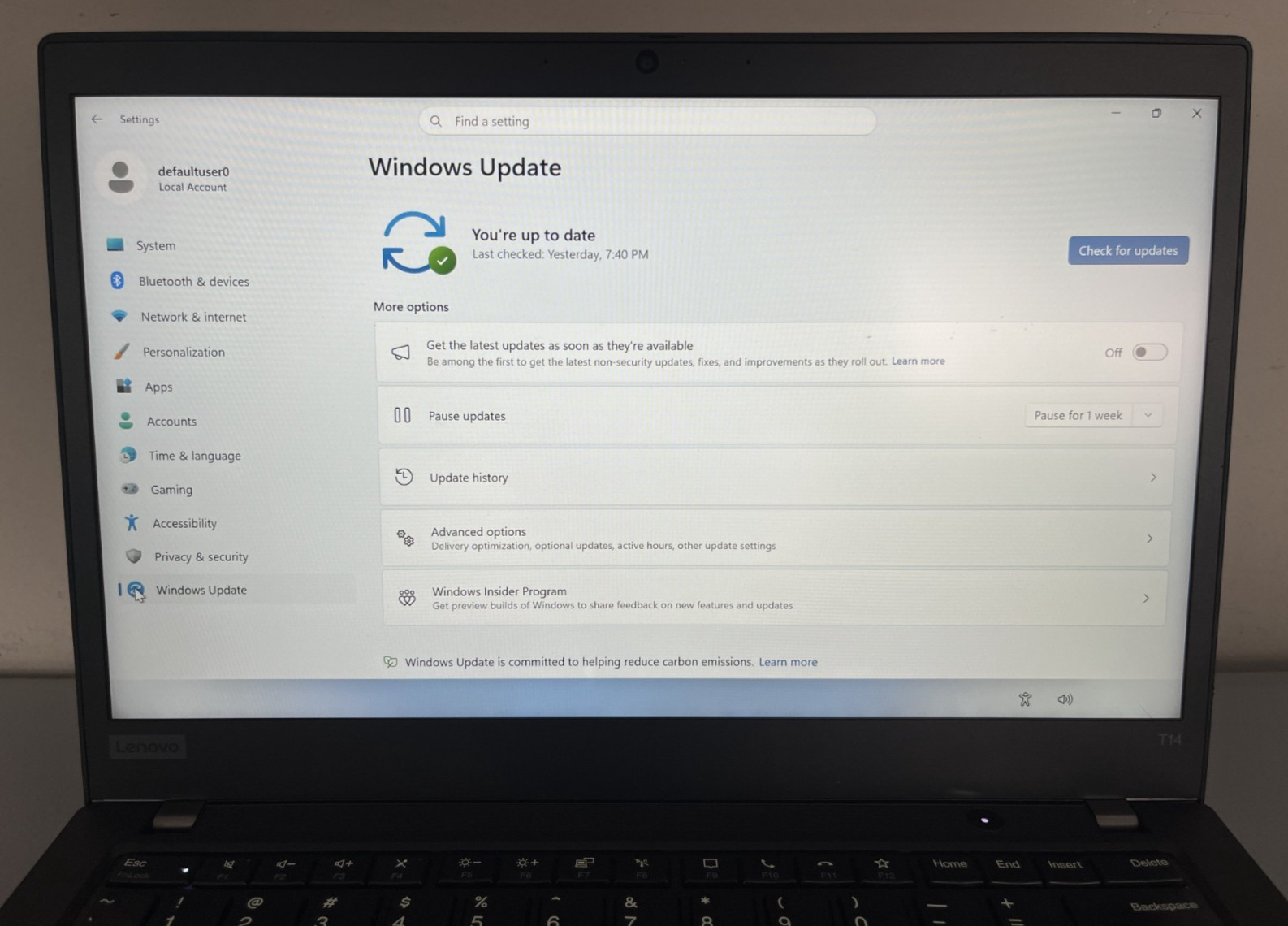 💻 Lenovo ThinkPad T14 Gen 1 Intel Core i7-10510U 1.8GHz 16GB RAM 256GB NVMe W11