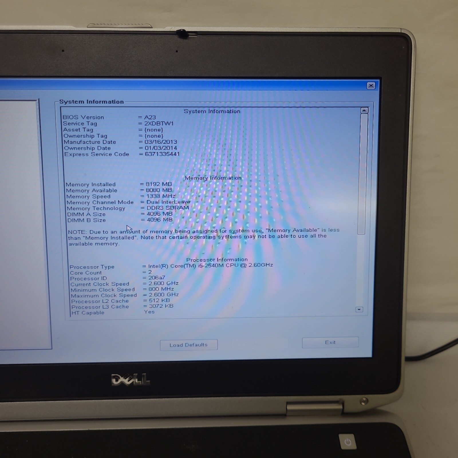 Dell Latitude E6420 Laptop 8GB Ram i5-2540M 2.60GHz 14″ NO HDD NO OS AS IS READ