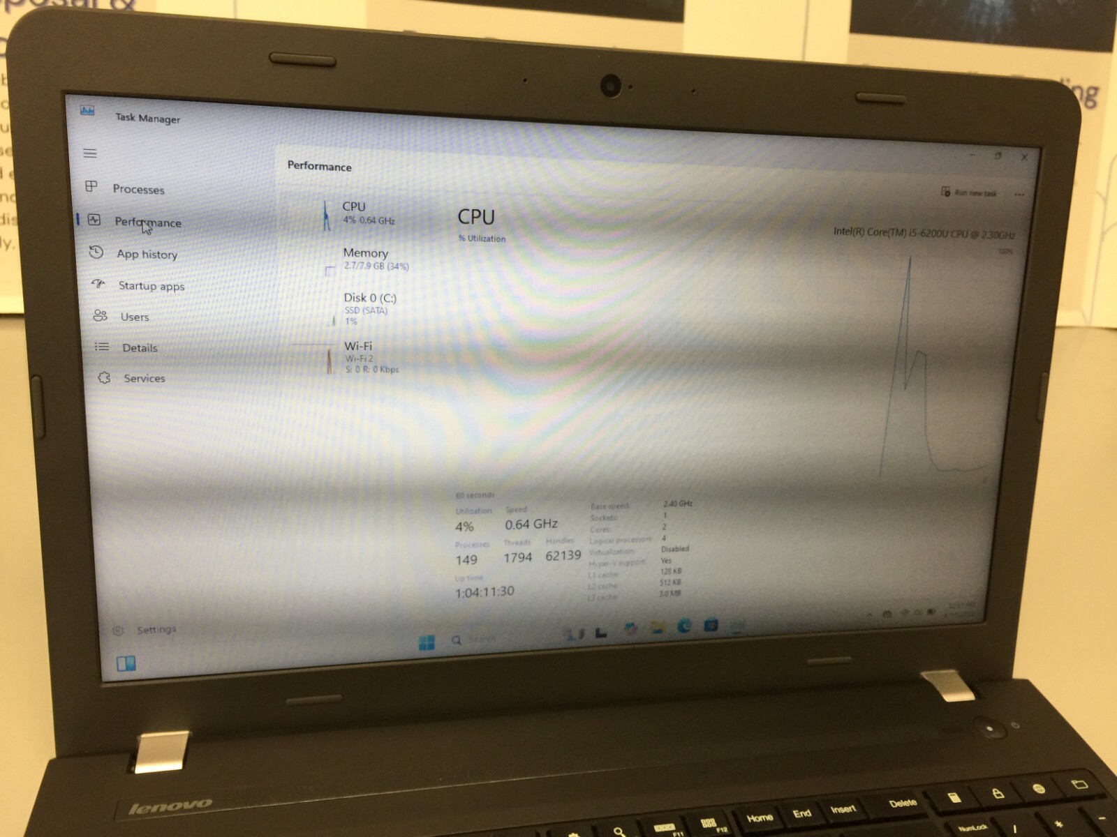 LENOVO THINKPAD E560 Core i5 6th gen 2.30 GHZ 8 GB RAM 240 GB SSD WIN 11 PRO