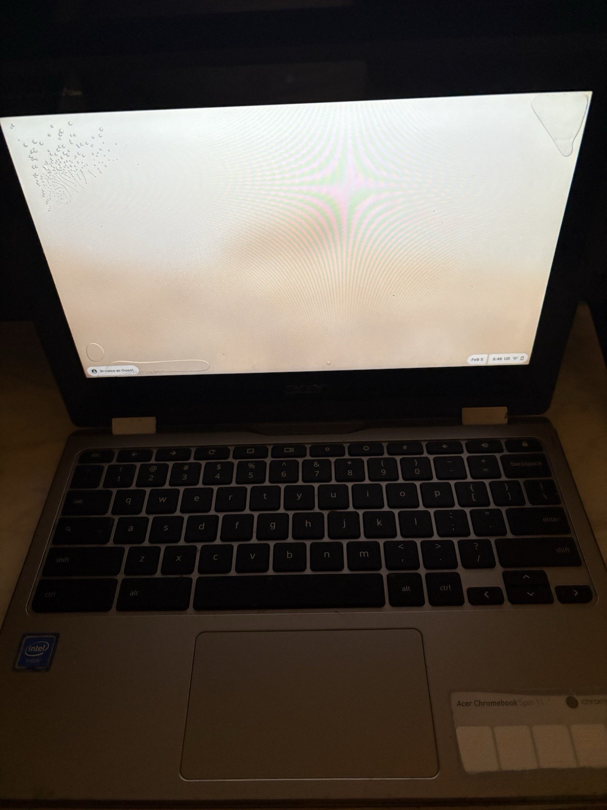 Acer Chromebook Spin 11 Convertible Ts Laptop 11.6″ Silver Chrome OS (NO cord)