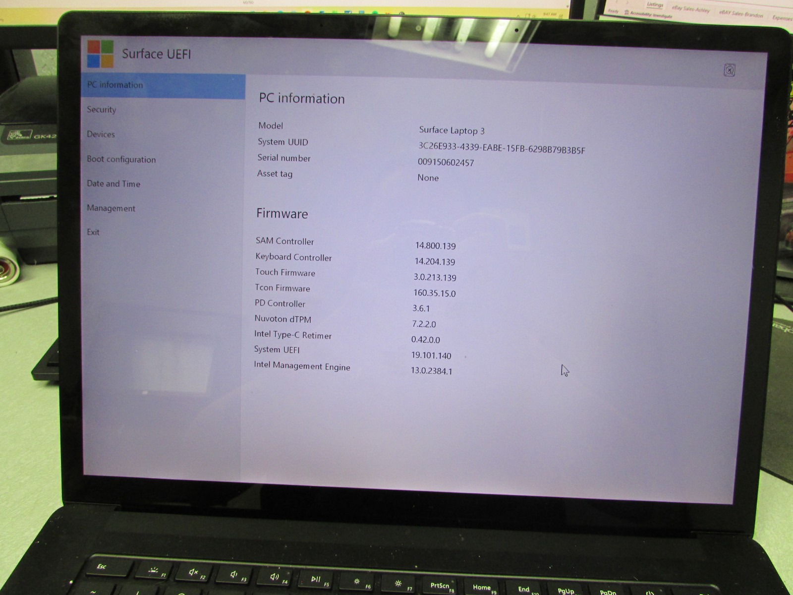Microsoft Surface Laptop 3 1872 I7-1065G7 1.3GHz 16GB 512GB CRACKED GLASS