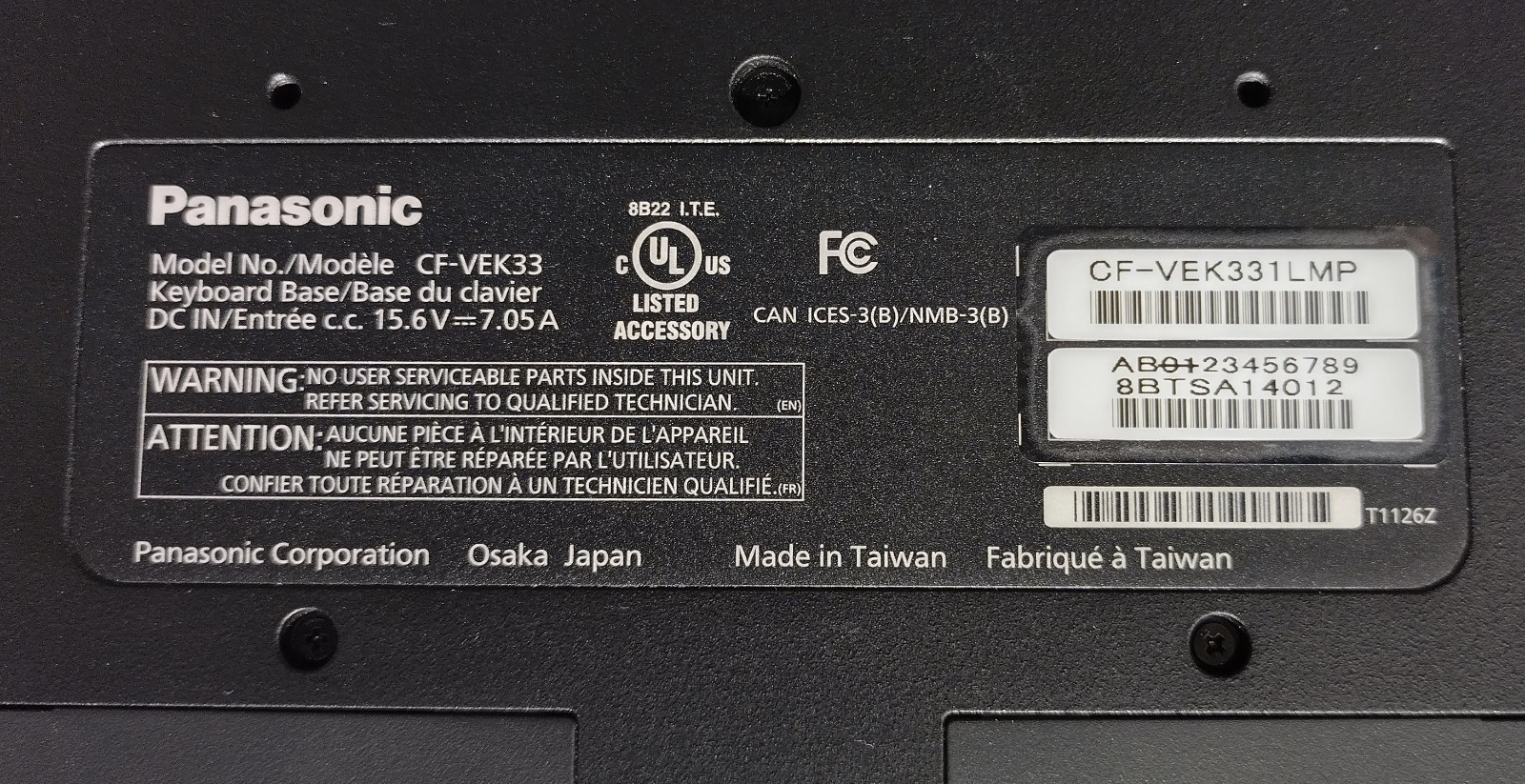 Panasonic Toughbook CF-33 12″ 2.4GHz i5-6300U 8GB RAM 256GB SSD No OS Lot of 2
