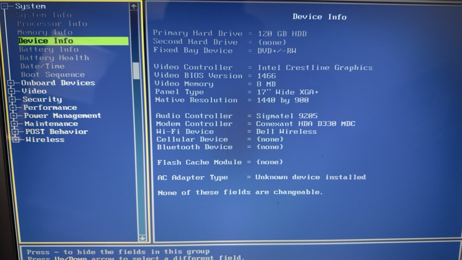Dell Inspiron 1720 Intel Pentium 1.6GHz 1GB 120GB HDD Windows XP with charger