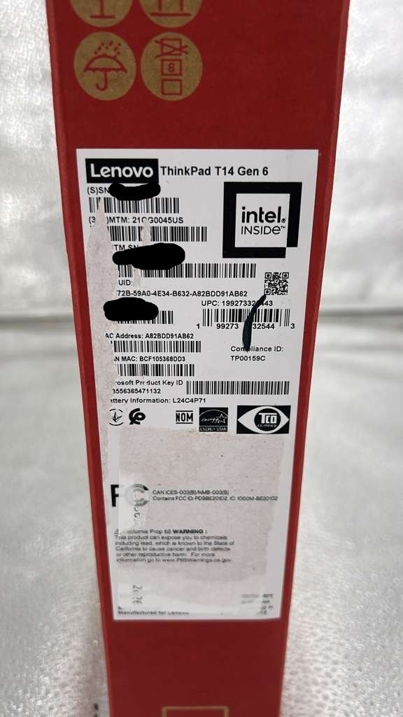 Lenovo ThinkPad T14 Gen 6 U7 258U 4.8Ghz vPro – 32GB RAM 512GB SSD – 21QG0045US