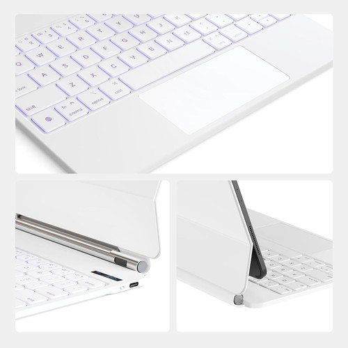 Keyboard Case for iPad Air 11 11/10.9 & Pro 11, White
