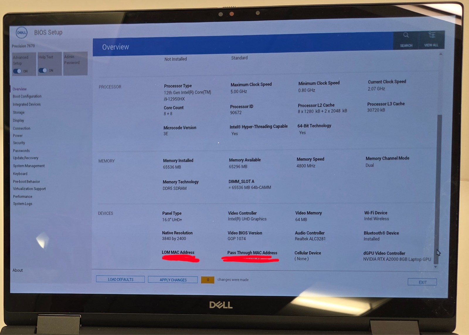 Dell Precision 7670 i9-12950HX 2.3GHz 64GB 512 NVMe RTX A2000 4K OLED Win11 Pro!