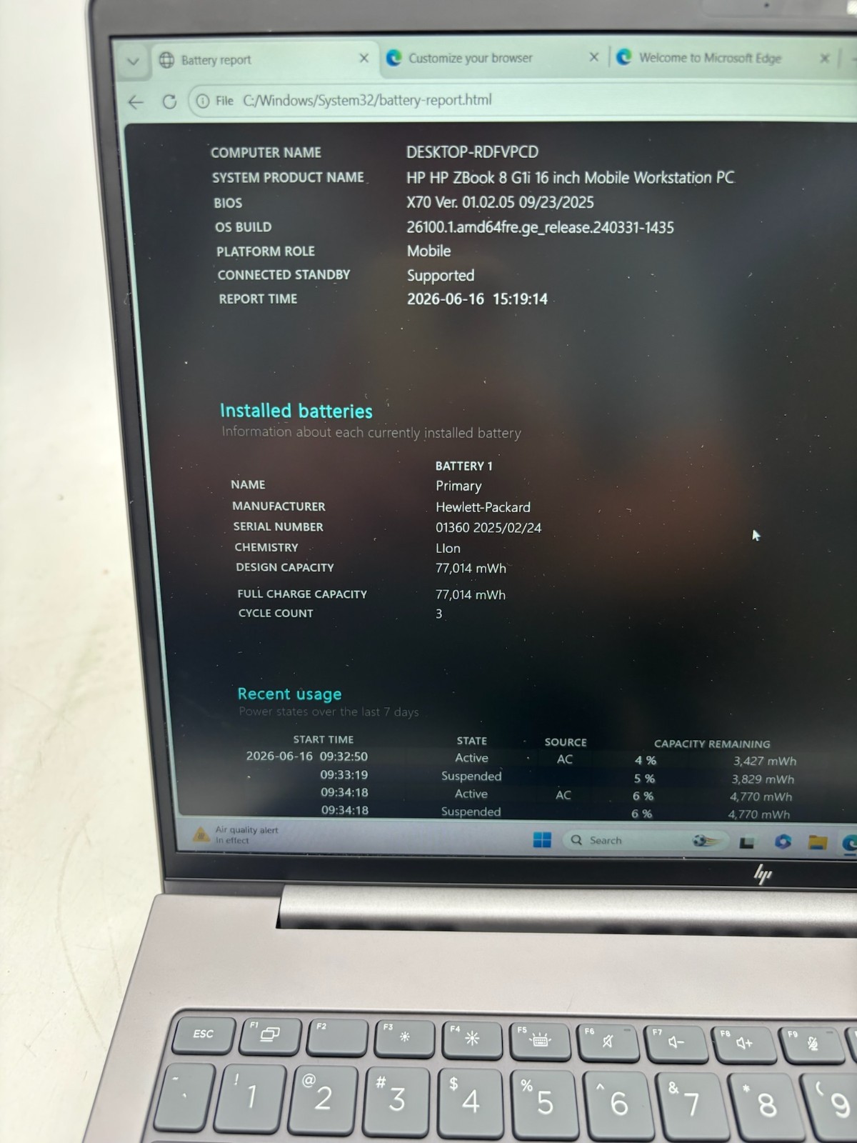HP ZBook 8 G1i 16″ Workstation PC 512 GB SSD 32 GB RAM Ultra 7 255H Arc Pro 140T