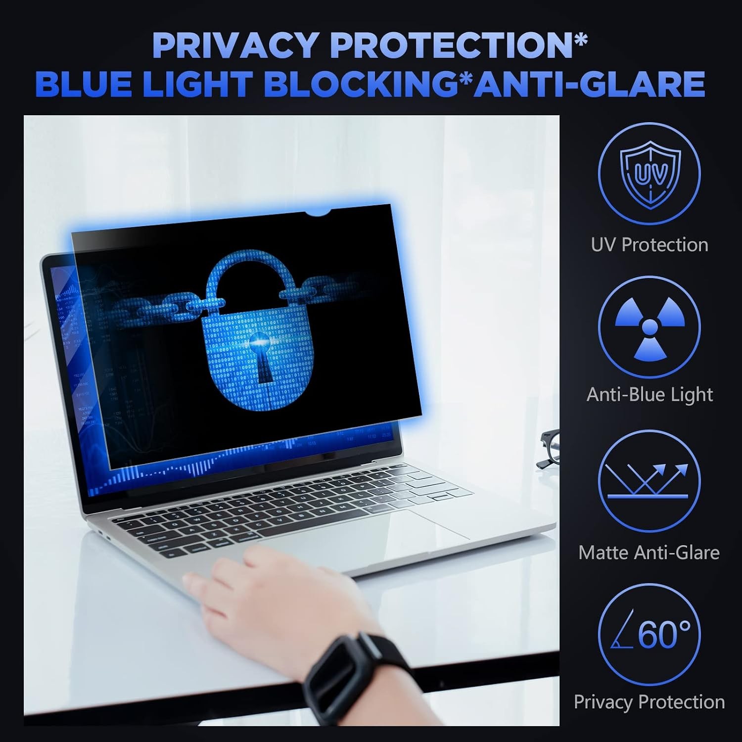 16″ Anti-Spy Privacy Filter Screen Protector for 16 inch Widescreen Laptop