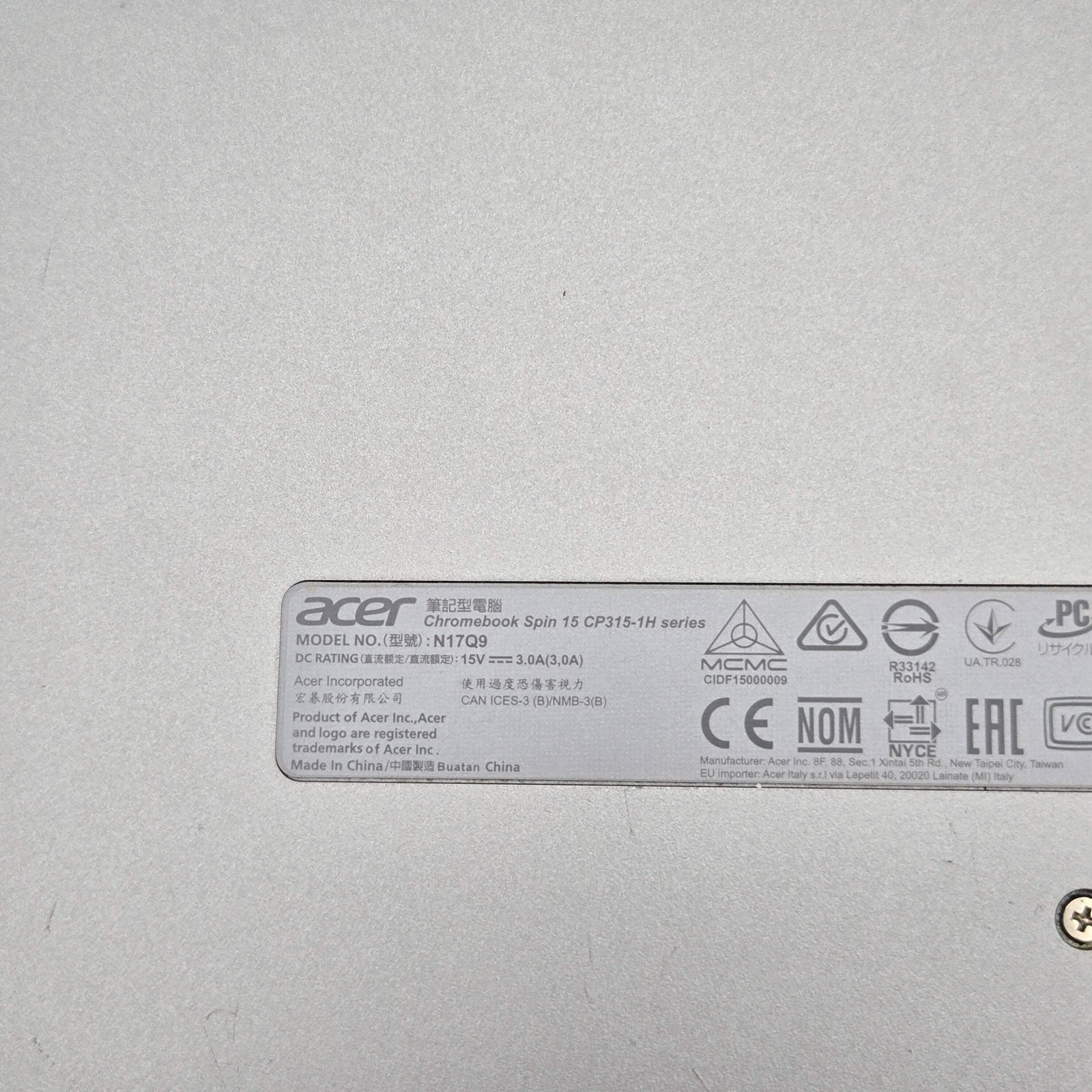 Acer Chromebook Spin 15 CP315-1H 15-inch Touch 2-in-1 Intel Pentium 4GB RAM 32GB