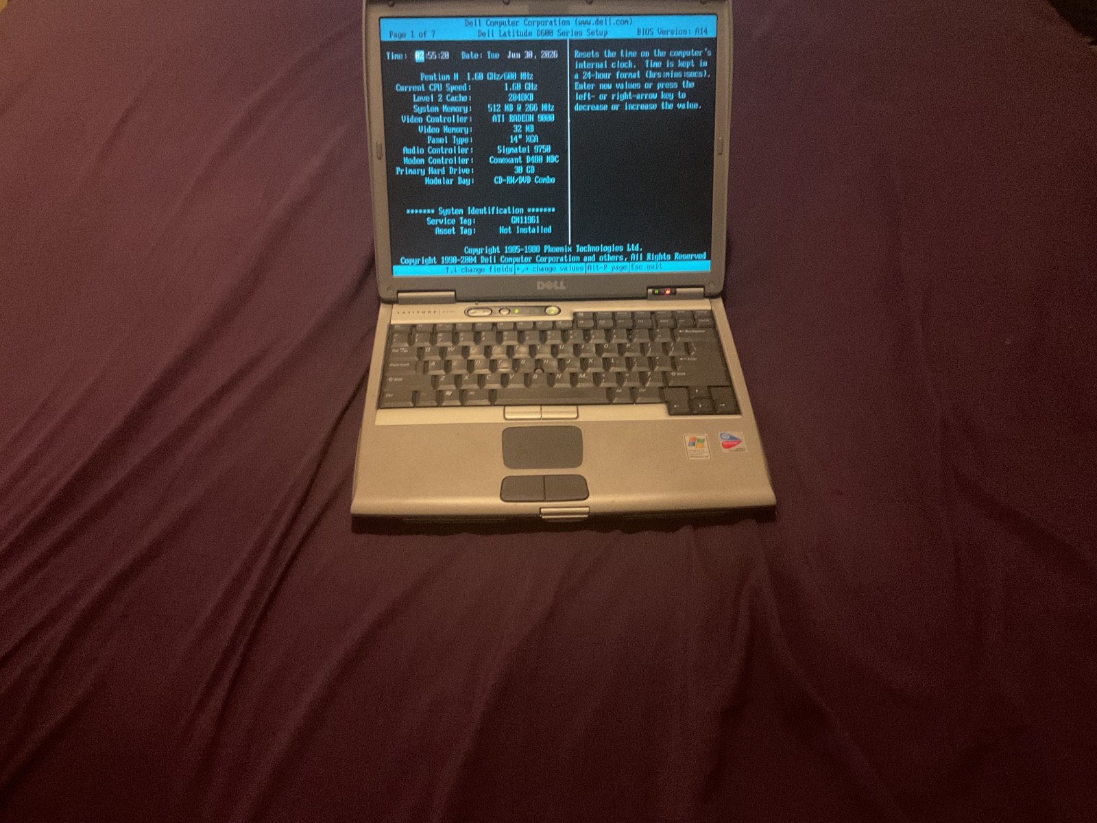 Dell Latitude D600 512MB, DVD, BATTERY, HDD,No OS Negotiable price, msg4details+