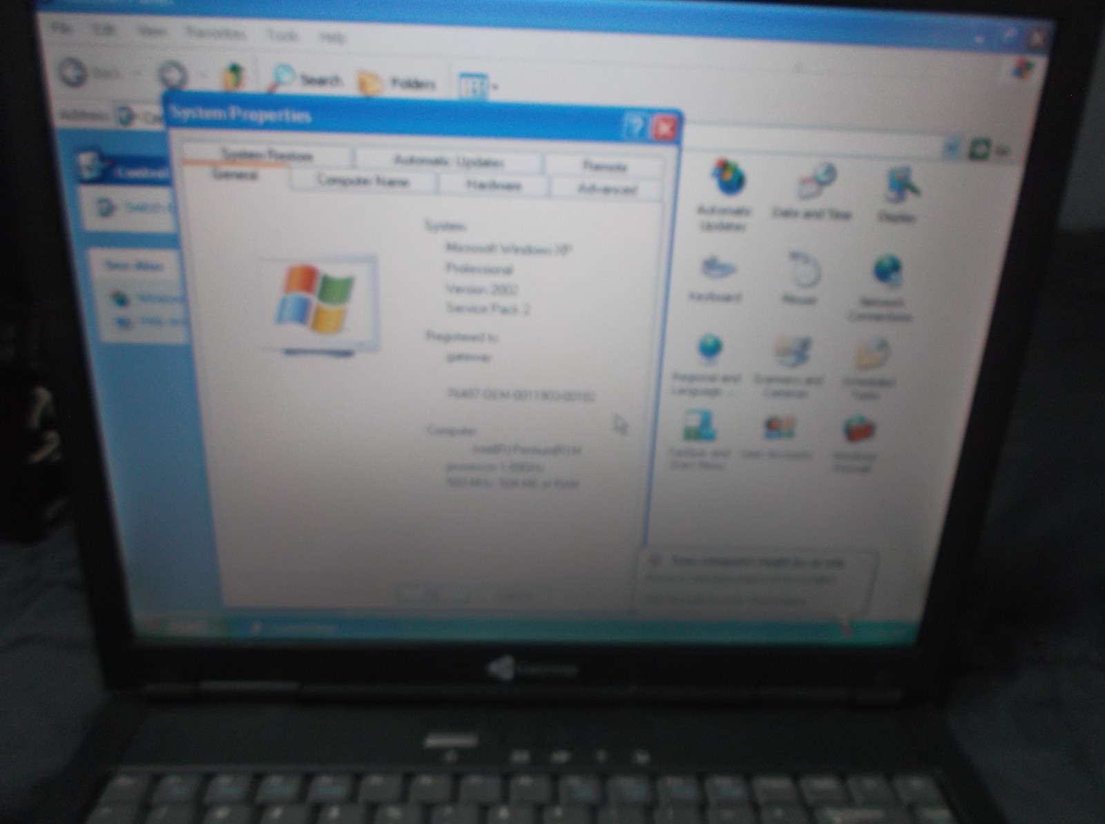 Vintage Gateway M405 Pentium M 1.6GHZ 20GB HD WINDOWS XP