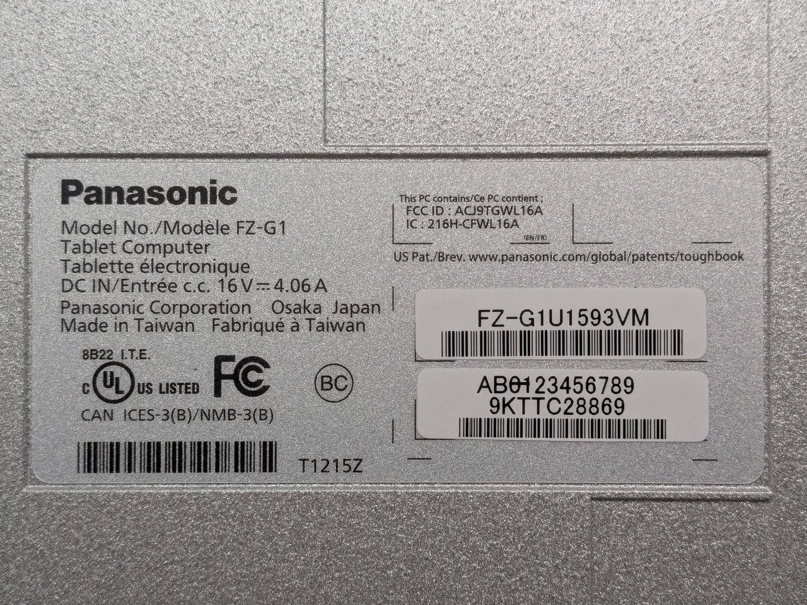 PANASONIC FZ-G1 2-in-1 FHD+ Touch I5-7300U 8GB Touch Styulus – No SSD/OS – Works