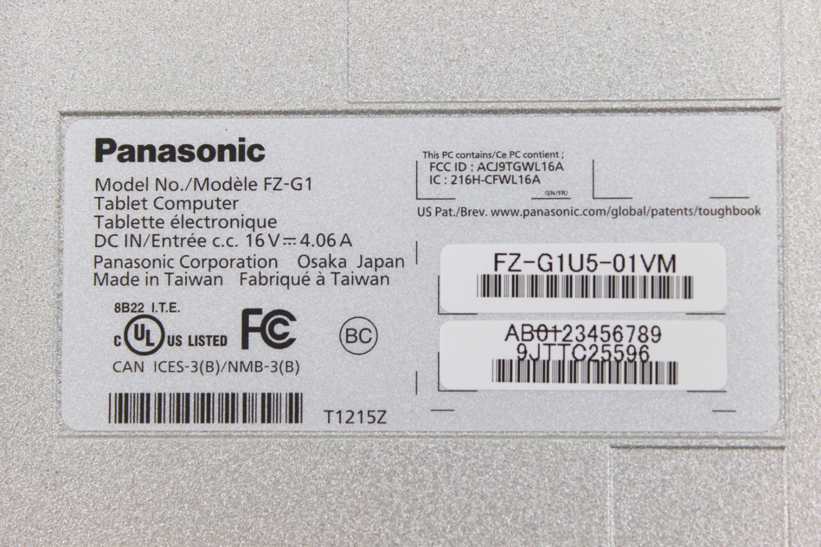 Panasonic Toughpad FZ-G1 Core i5vPro 7th Gen Windows 11Pro With IKey Keyboard