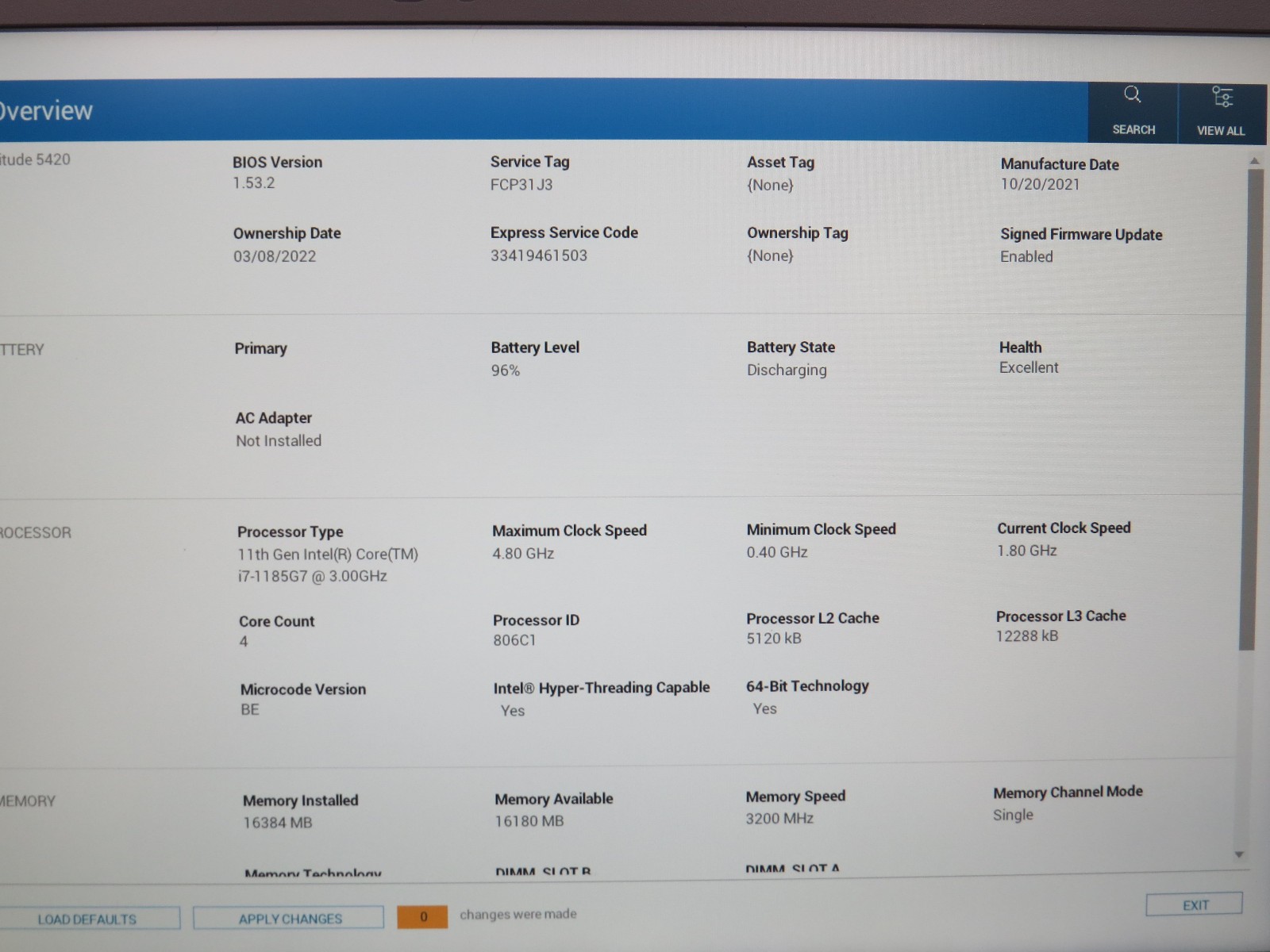 Dell Latitude 5420 i7-1185G7 @ 3GHz 16GB DDR4 512GB m2 14″ Win 11