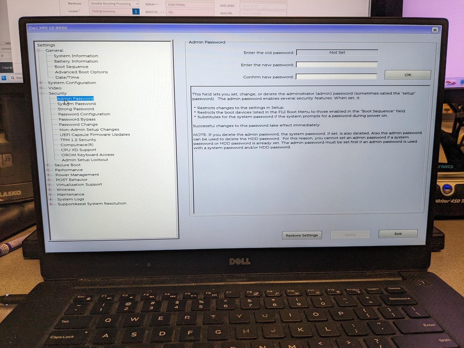 DELL XPS 15 9550 i3-6100H @ 2.70GHz, 8GB RAM, NO HDD/OS