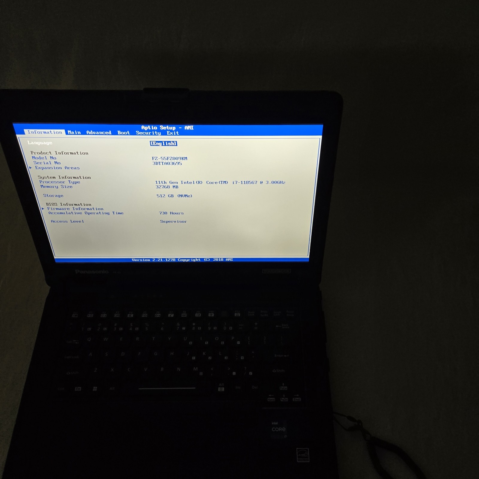 Panasonic Toughbook FZ-55 MK2 i7-1185G7 512GB SSD 32GB Ram – 4G – GPS – Grade B
