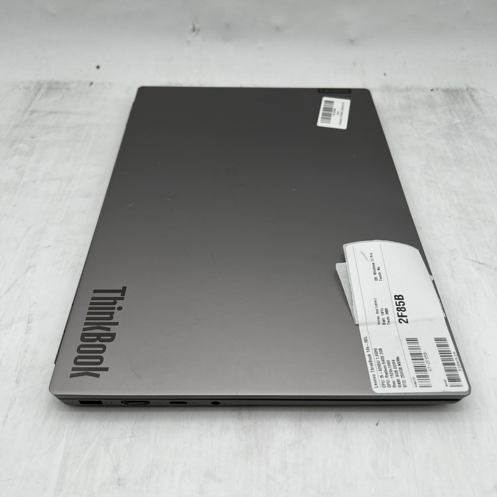 LENOVO ThinkBook 14s-IWL i5 8265U 1.6GHz 8GB RAM 256GB NVMe Win11P Bad Battery