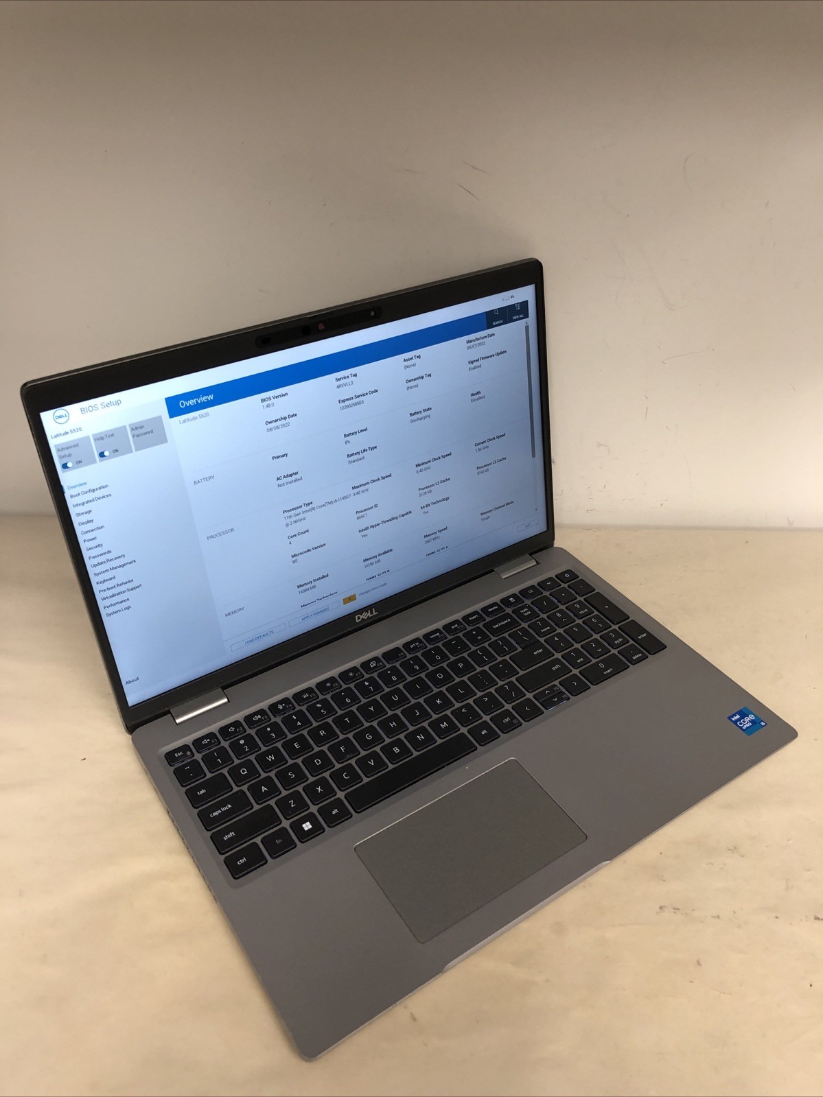 Dell Latitude 5520 i5-1145G7 16GB RAM NO SSD | Boot To Bios