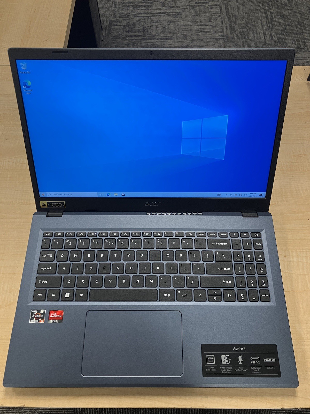 ACER ASPIRE 3 A315 15.6” WIN 10 8GB For Parts Has Problem