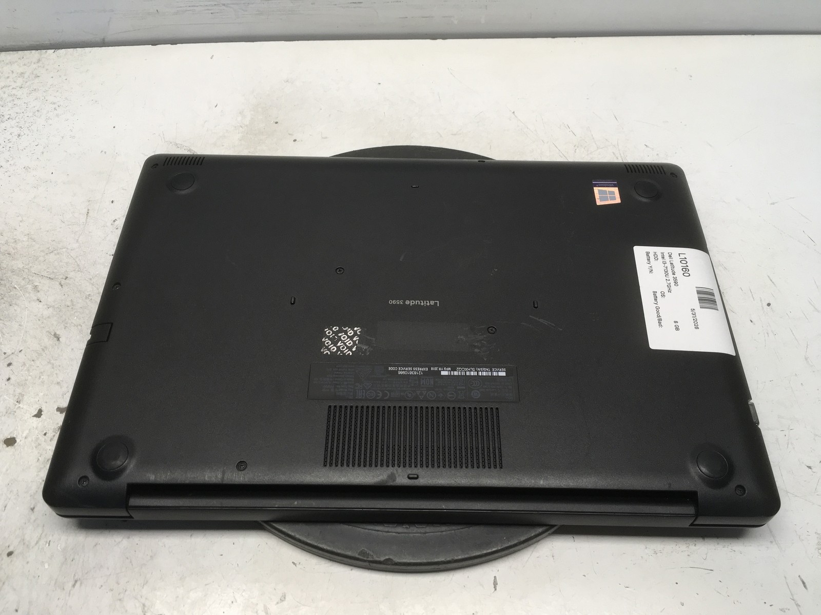 Dell Latitude 3590 Intel i3-7130U 2.7GHz 8 GB NO HDD No Batt