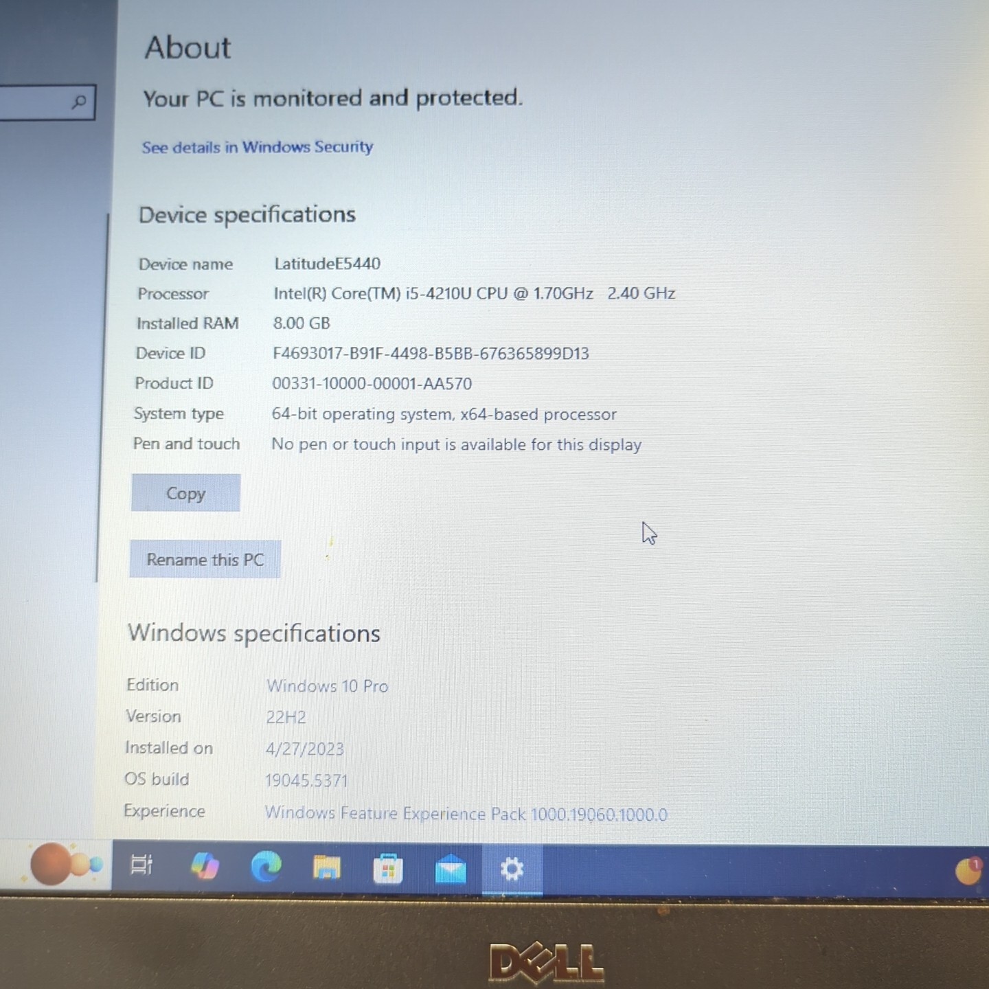 Dell Latitude E5440 14″ 1.70GHz Core i5-4210U 8GB DDR3 500GB SSD DVD-RW Win10pro