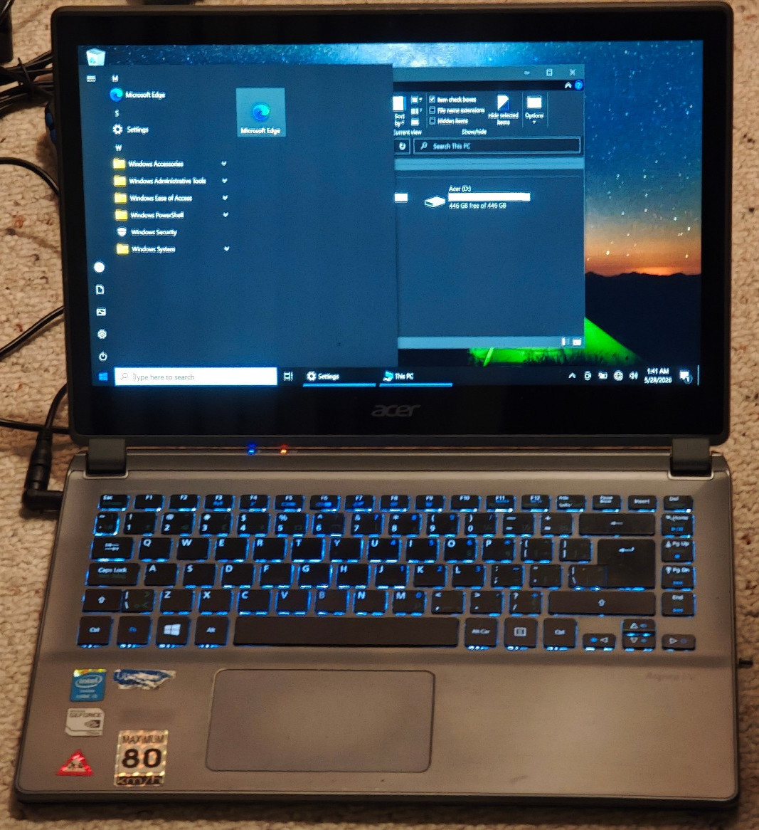 acer v7-482pg ZQY – 24GB SSD, 500GB HDD, 8GB RAM, Intel i5-4200u Nvidia Gtx 750m