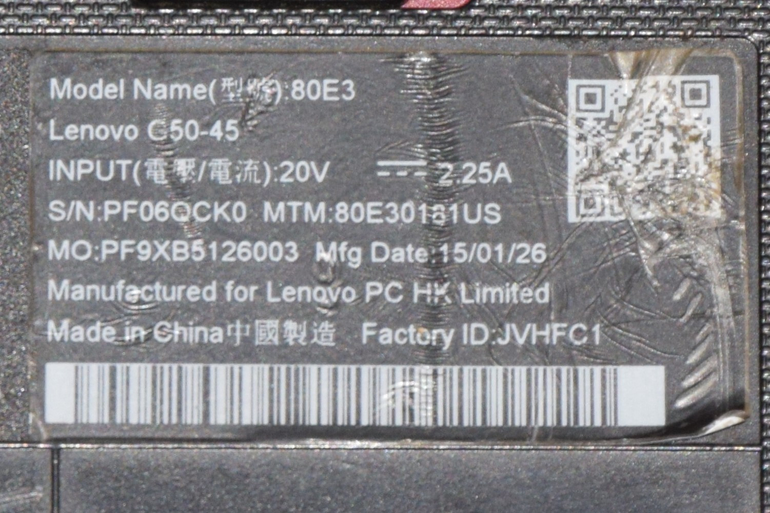 DEAD JUNK Lenovo G50-45 80E3 Cracked 15.6″ Laptop Incomplete AS IS Parts Repair