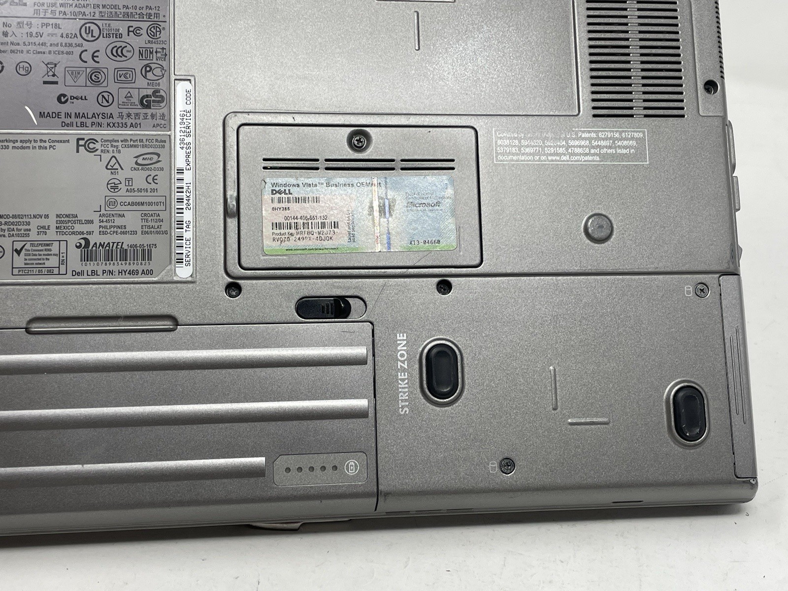 Bad Batt Dell Latitude D630 Laptop Core 2 2.50GHz 2GB RAM NVIDIA Quadro NVS 135M