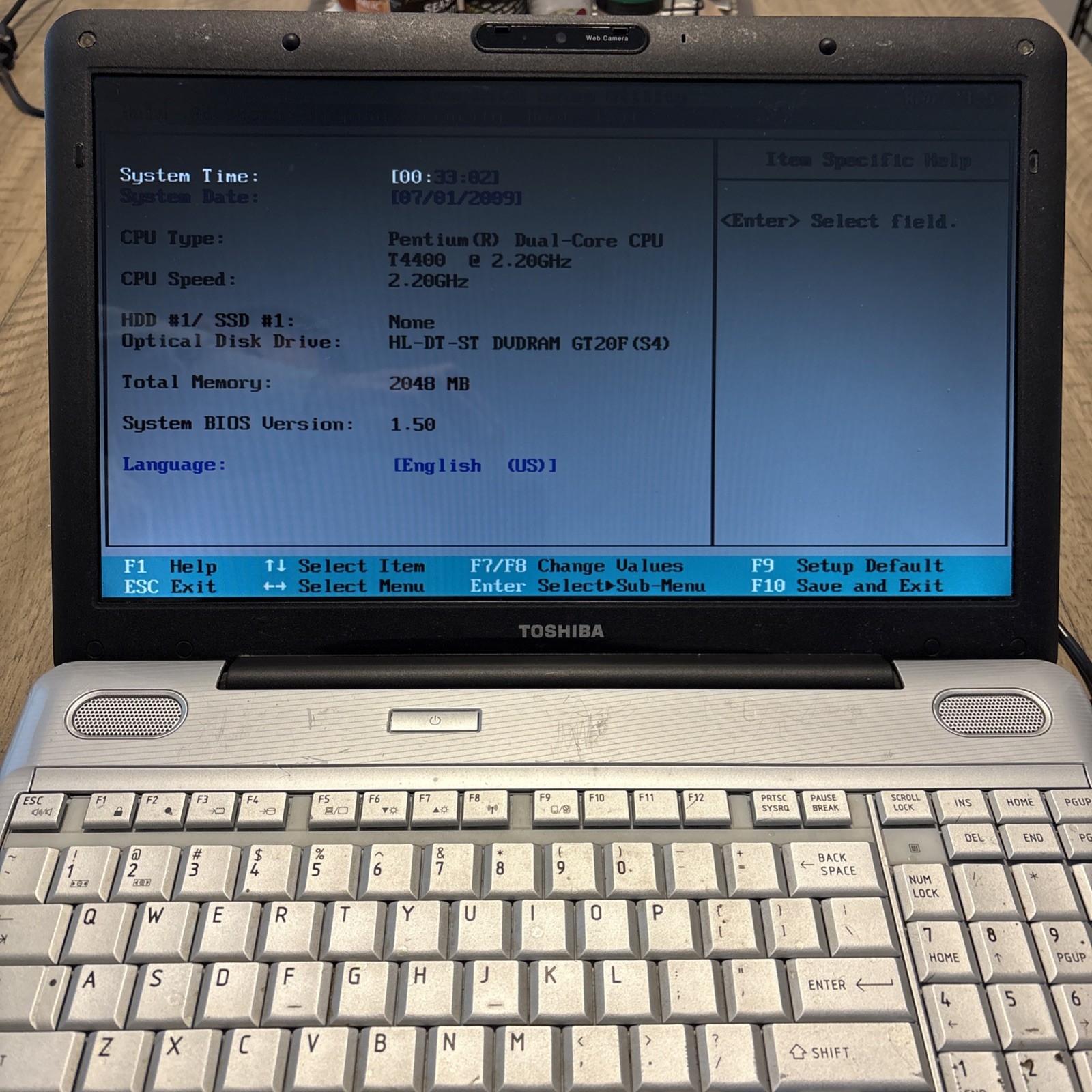 Toshiba Satellite L505-ES5018 Pentium dual Core T4400 2.20GHz Laptop