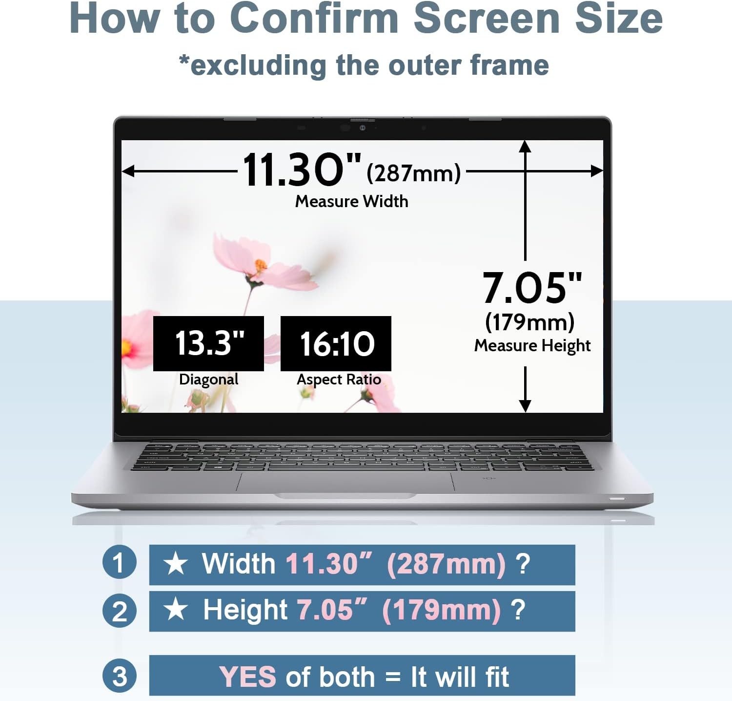 Laptop Privacy Screen 13.3 Inch for HP Dell Acer Asus Lenovo Thinkpad Envy Xps