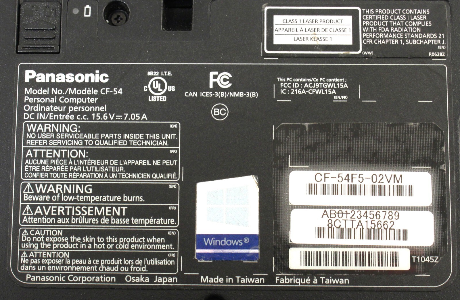 Panasonic Toughbook CF-54 MK2 14″ 16GB RAM 2.4GHz i5-6300U 1TB HDD; 6151107