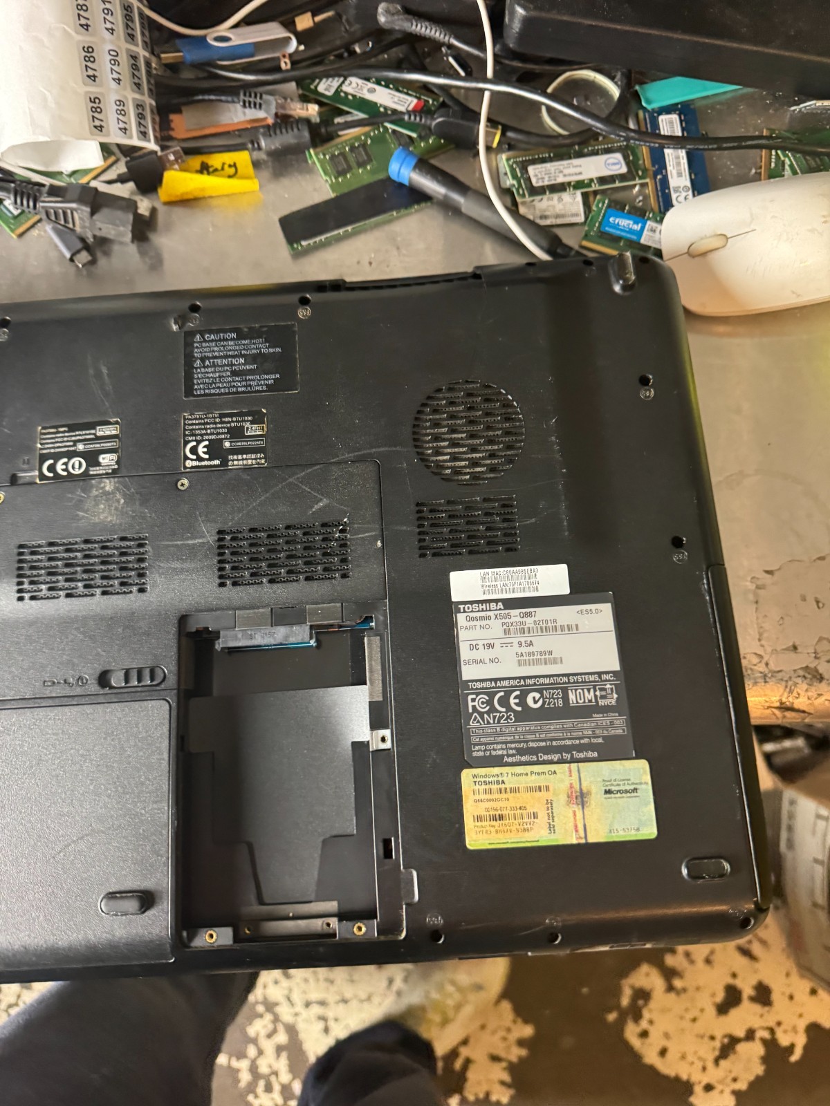 Toshiba Qosmio X505-Q887 Intel Core i7 Laptop for Parts/Repair #4783