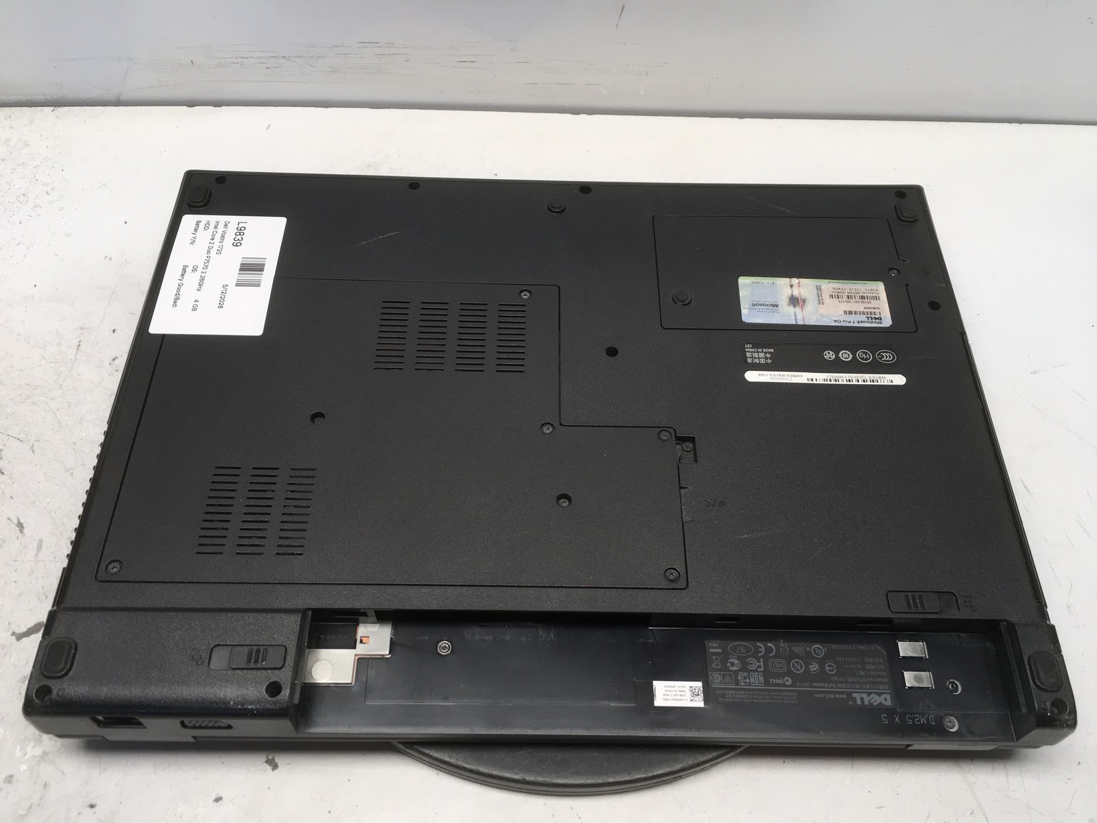 Dell Vostro 1720 Intel Core 2 Duo P7570 2.26GHz 4 GB NO HDD No Batt