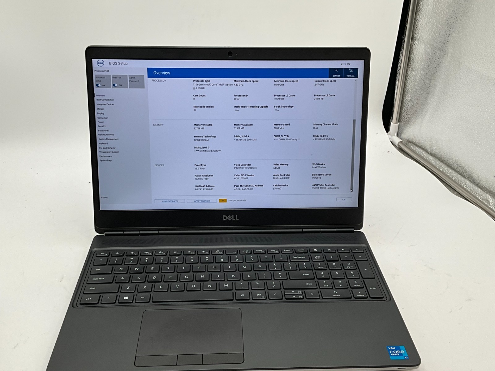 DELL Precision 7560 i7-11850H 2.50g 32GB 1tb T1200 15.6″ WIN11 Laptop FJXM0J3