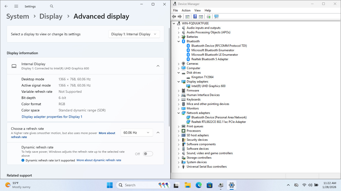 HP Laptop 14-dq0052dx 14″ HD CELERON N4120 64GB SSD 8GB W11 Webcam