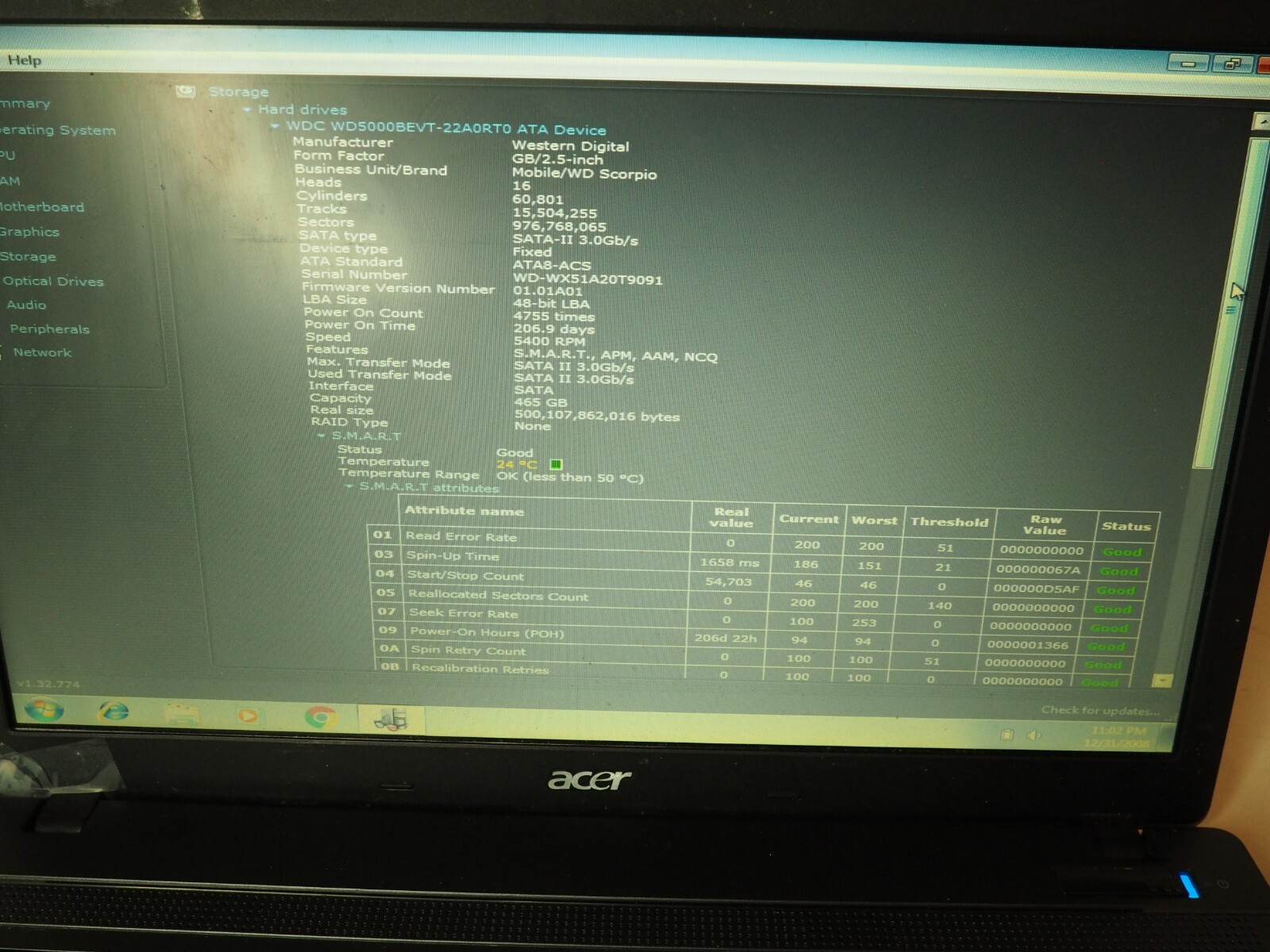 Acer Travelmate 5740 15.6″ Intel Pentium P6000@1.87GHz 4GB RAM 500GB HDD read