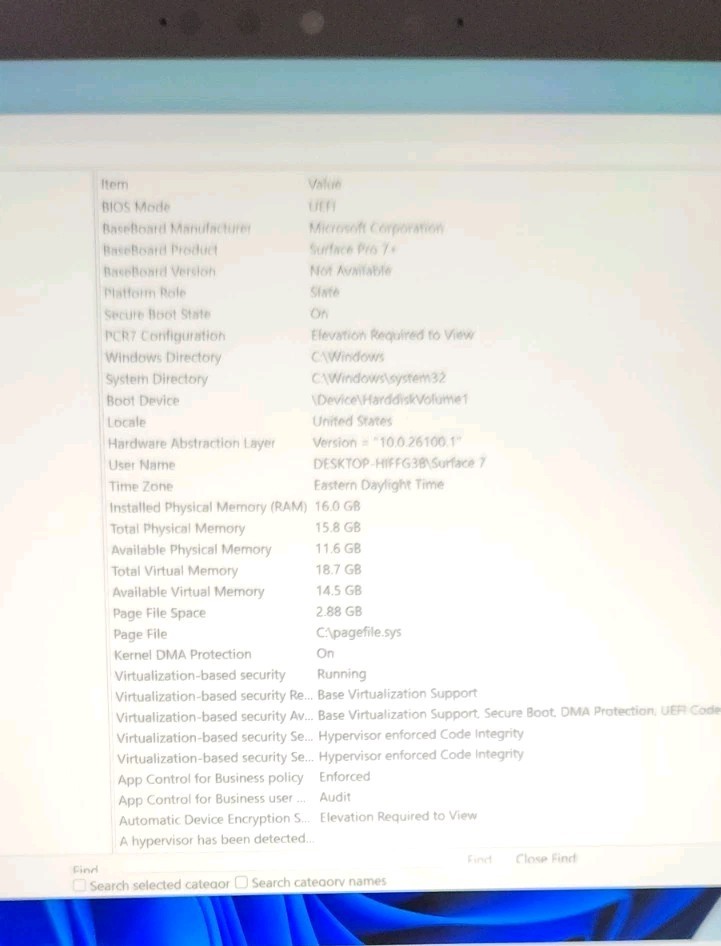 Microsoft Surface Pro 7+ plus i7, 16GB, 256 SSD, 11th Gen 1165G7 processor,