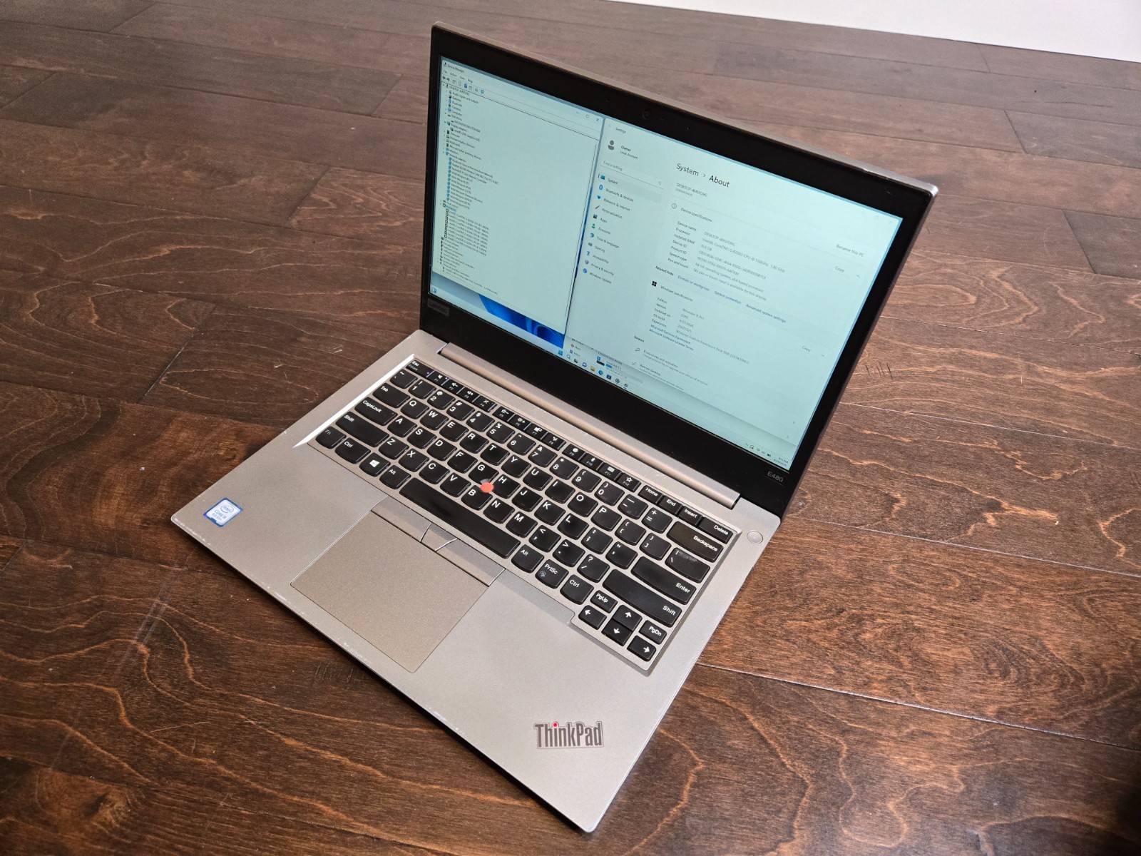LENOVO ThinkPad E480 14″ Core i5-8250u 1.60GHz 16GB 256GB NVMe W11 Pro Grade B