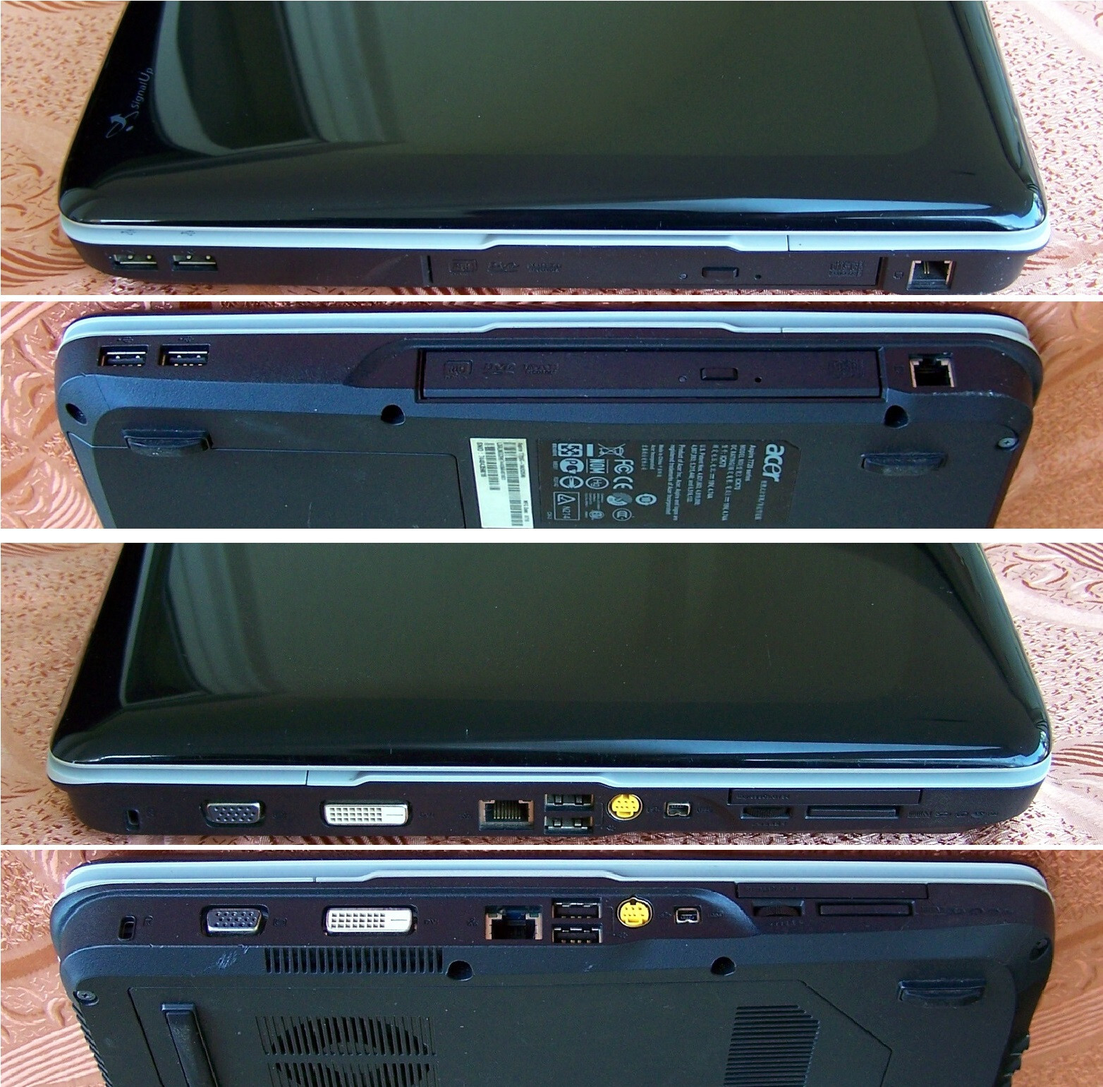 Acer Aspire 7720 17” Intel 2 core 2.0GHz 3GB Ram 2x160GB HD nVidia 9500 Win 10&7