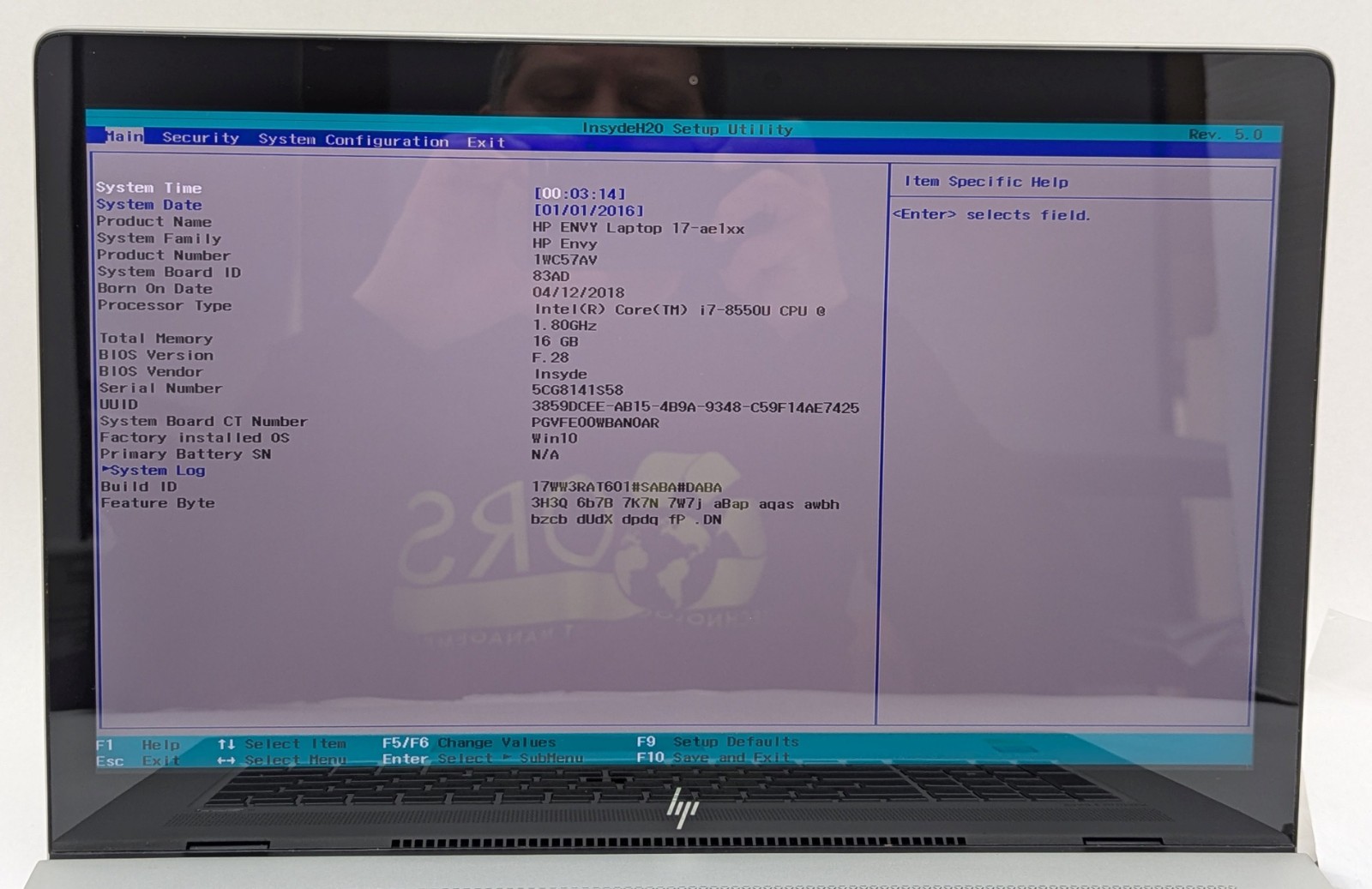 Incomplete HP ENVY 17T-AE100 17.3″ Laptop i7-8550U 1.80GHz 16GB RAM MX150 *READ*