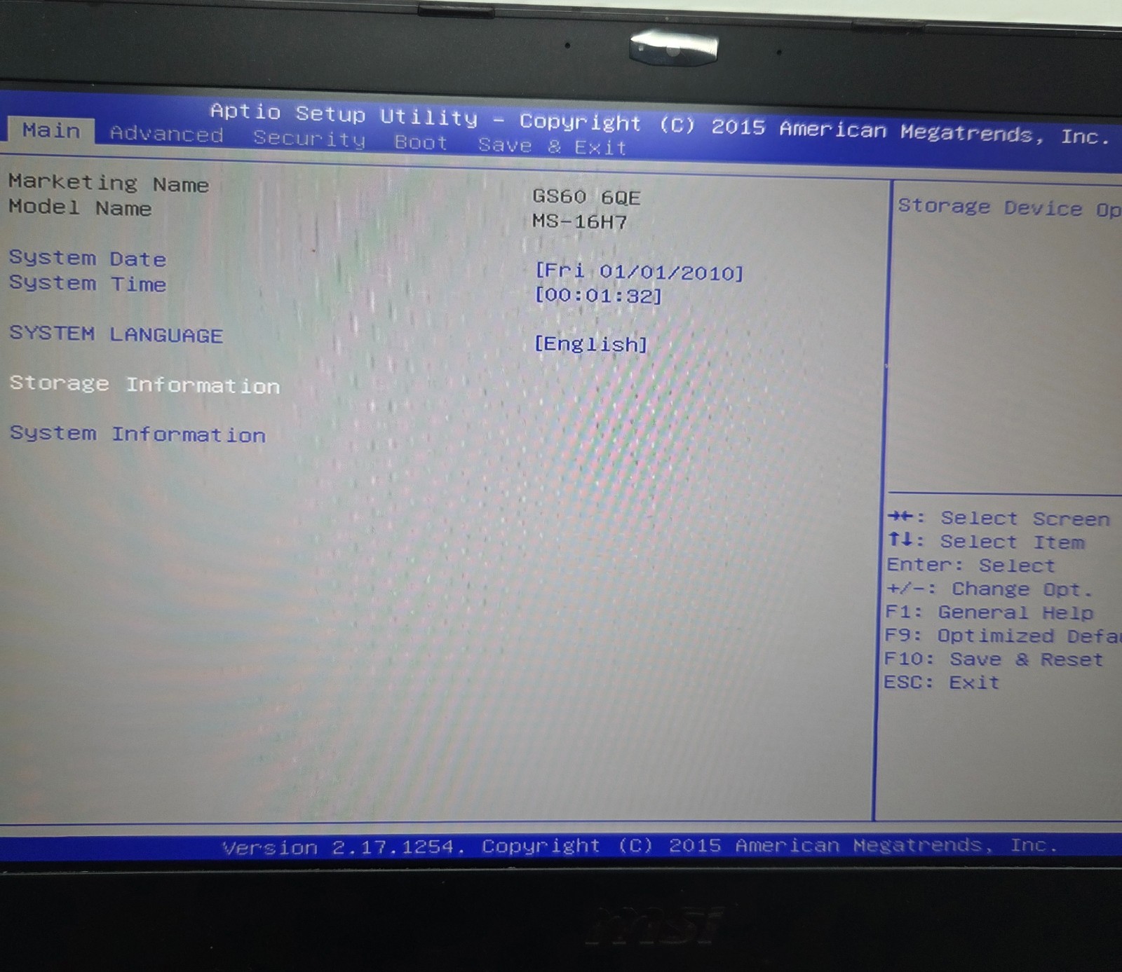 MSI GS60 6QE Laptop Intel Core i7-6700HQ 16GB Ram 500GB & 128GB SSD NO OS (FL)