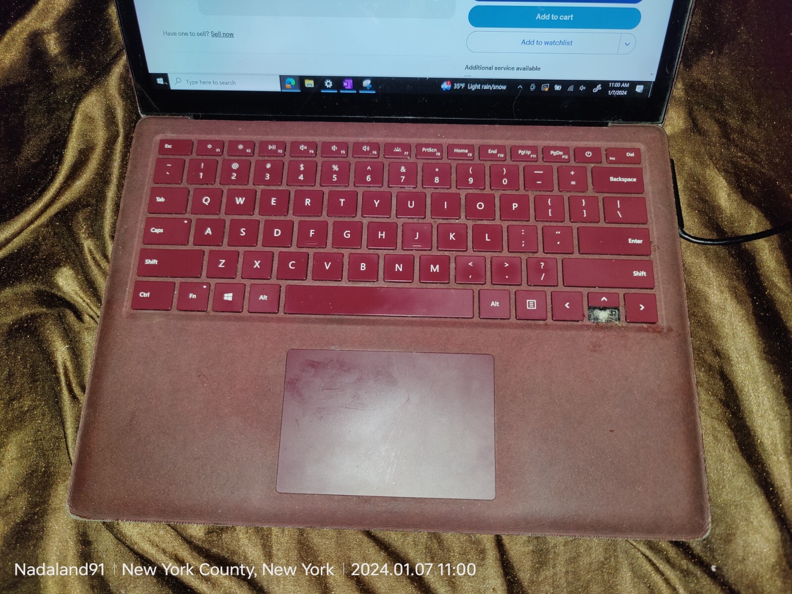 Microsoft Surface Laptop 1st Gen Intel I5-7300U 256GB SSD 8GB RAM – BURGUNDY