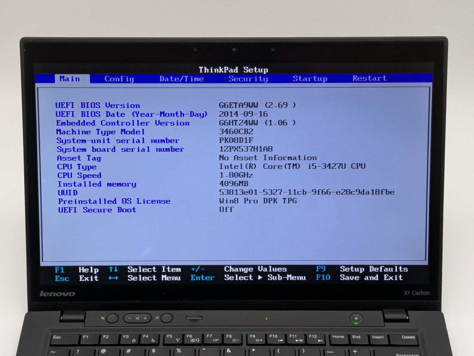 LENOVO ThinkPad X1 Carbon 1st Gen 14″ I5-3427U 4GB Motherboard Palmrest *READ*