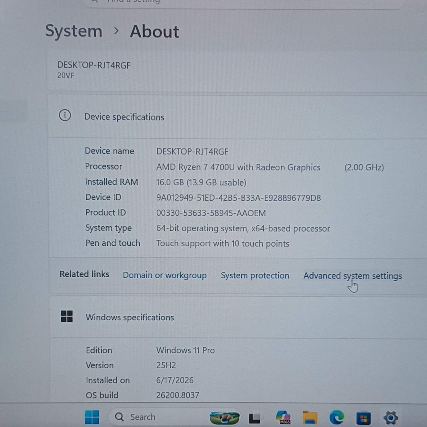 Lenovo ThinkBook 14 Gen 7 14″ Ryzen 7 4700U 2.0GHz 8GB RAM 512GB SSD