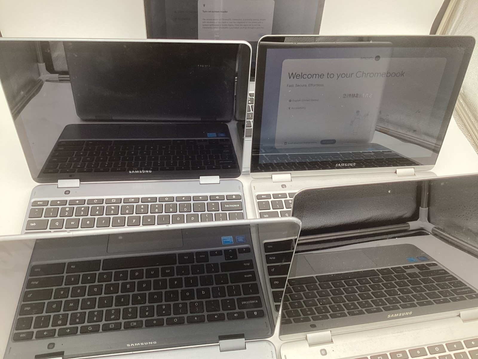 Lot of 5 Samsung Chromebook Plus XE521QAB / XE520QAB – PARTS/REPAIR – Enrolled