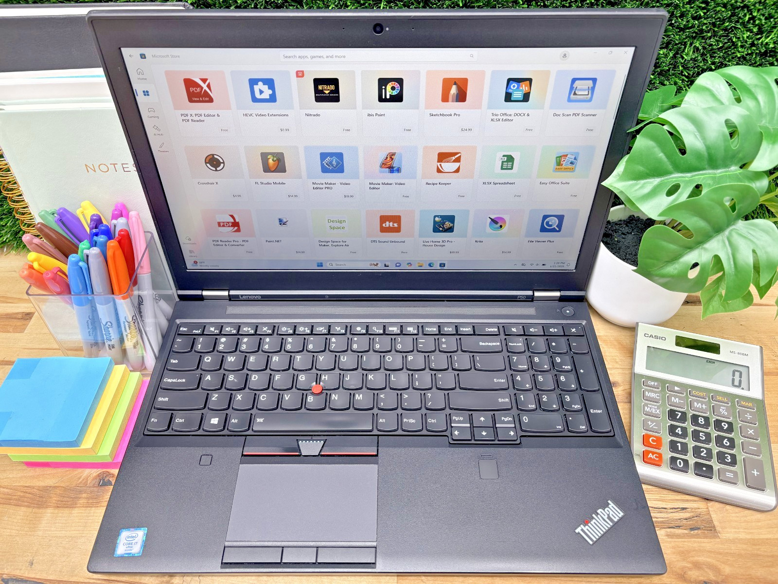 Lenovo ThinkPad P50 Intel i7-6th Gen 2.70GHz 24GB RAM 256GB SSD Nvidia Q M1000M*