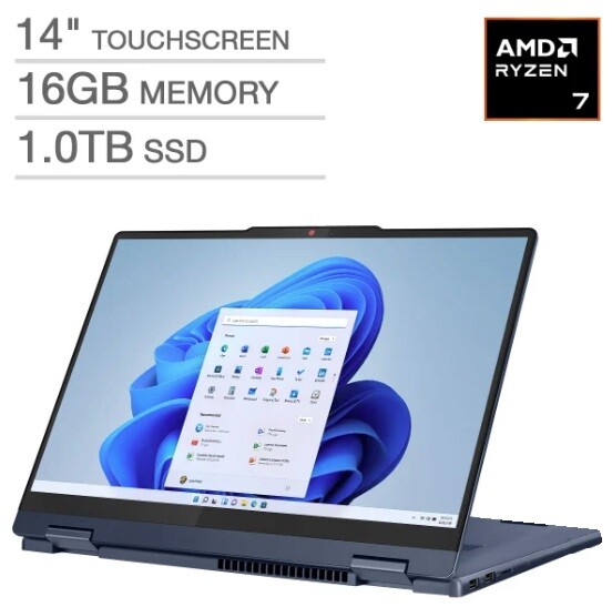 Lenovo Ideapad 5 14″ FHD 2in1 Touchscreen Ryzen 7 8840HS 16GB 1TB SSD W11H U