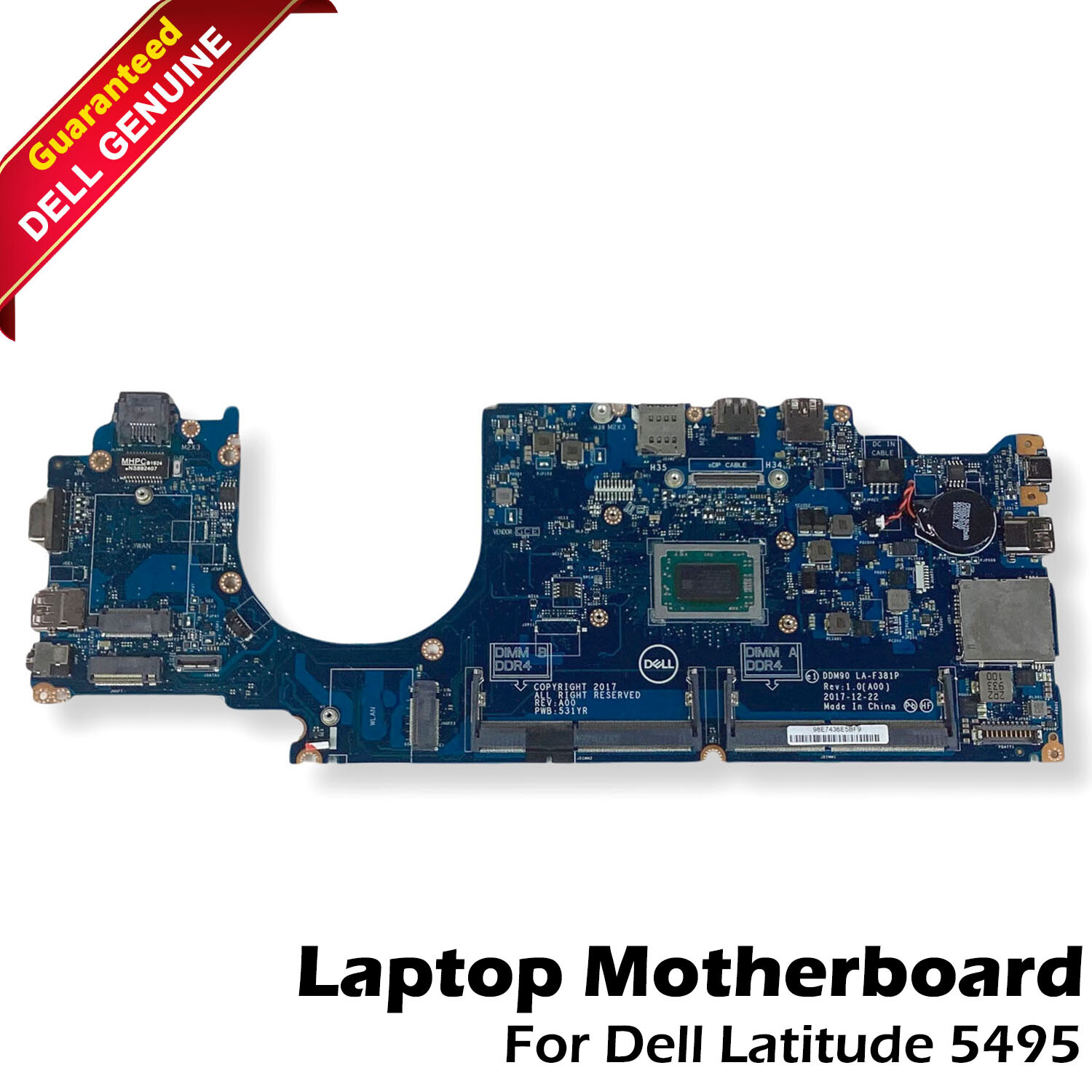 Dell Latitude 5495 Motherboard AMD Ryzen 5 Pro 2500U 2GHz Quad Core 9GYDK