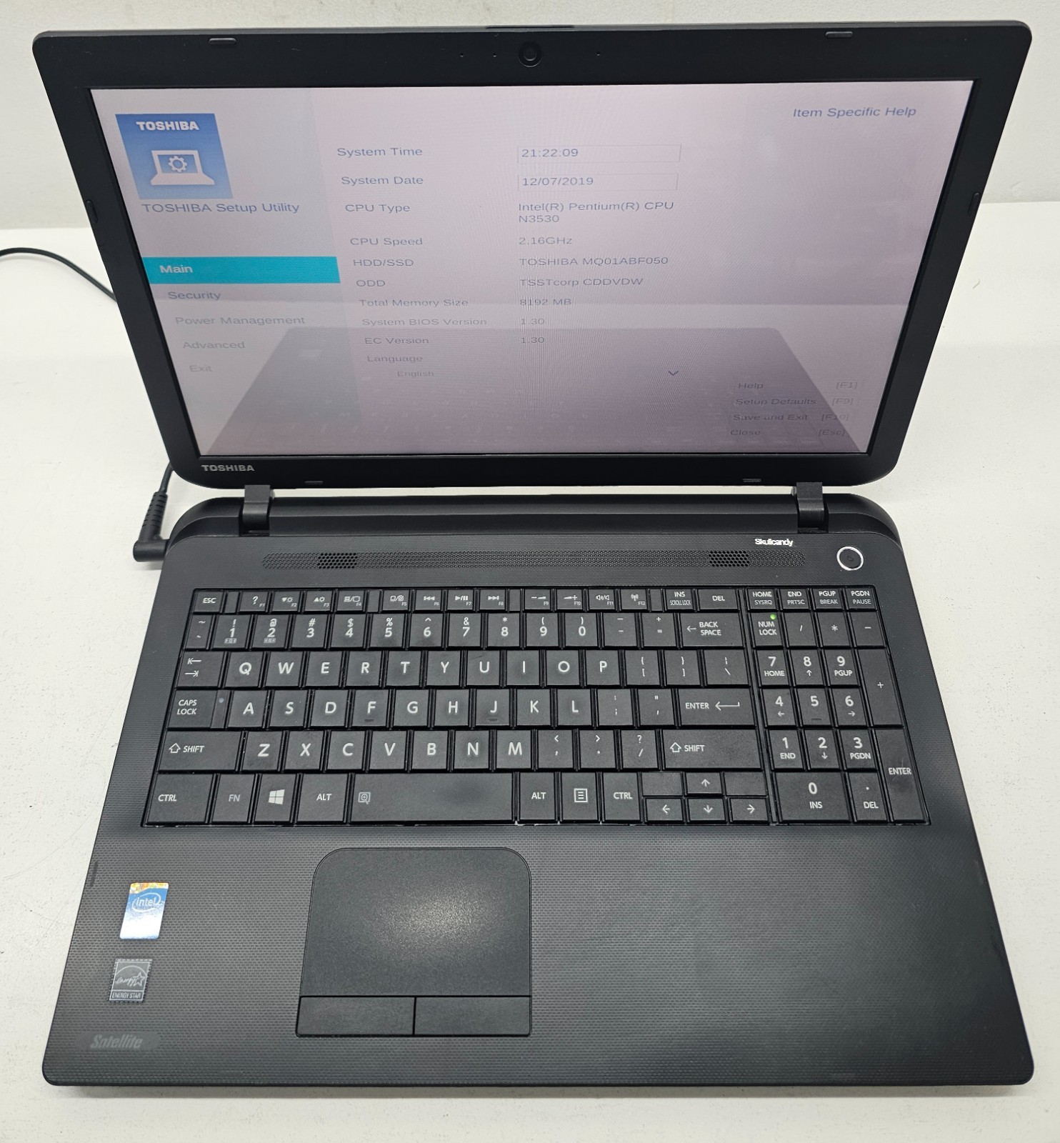 Toshiba Satellite C55-B5270 Laptop Intel Pentium N3530 8GB 500GB HDD NO OS (FL)